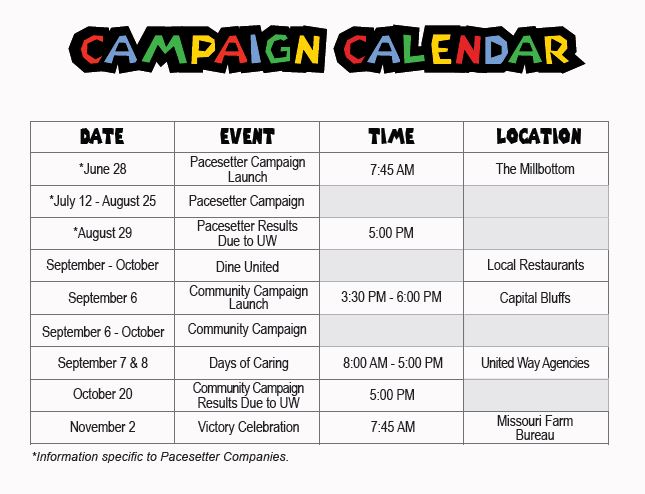 2023 Campaign Calendar