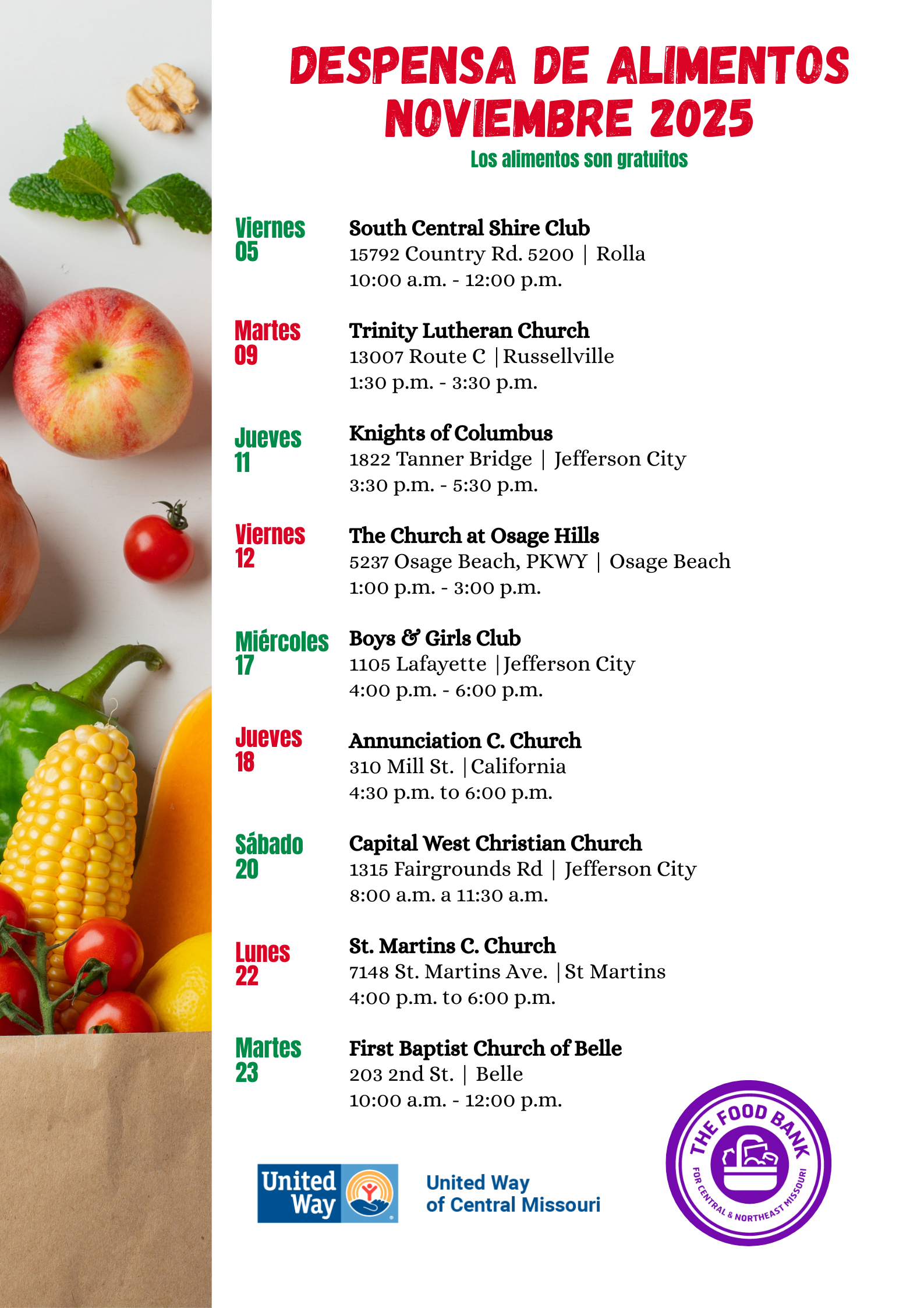 mobile schedule spanish