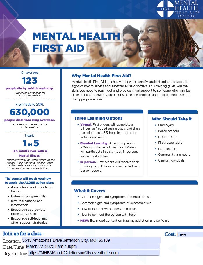 Mental Health First Aid Class with Compass Health Network