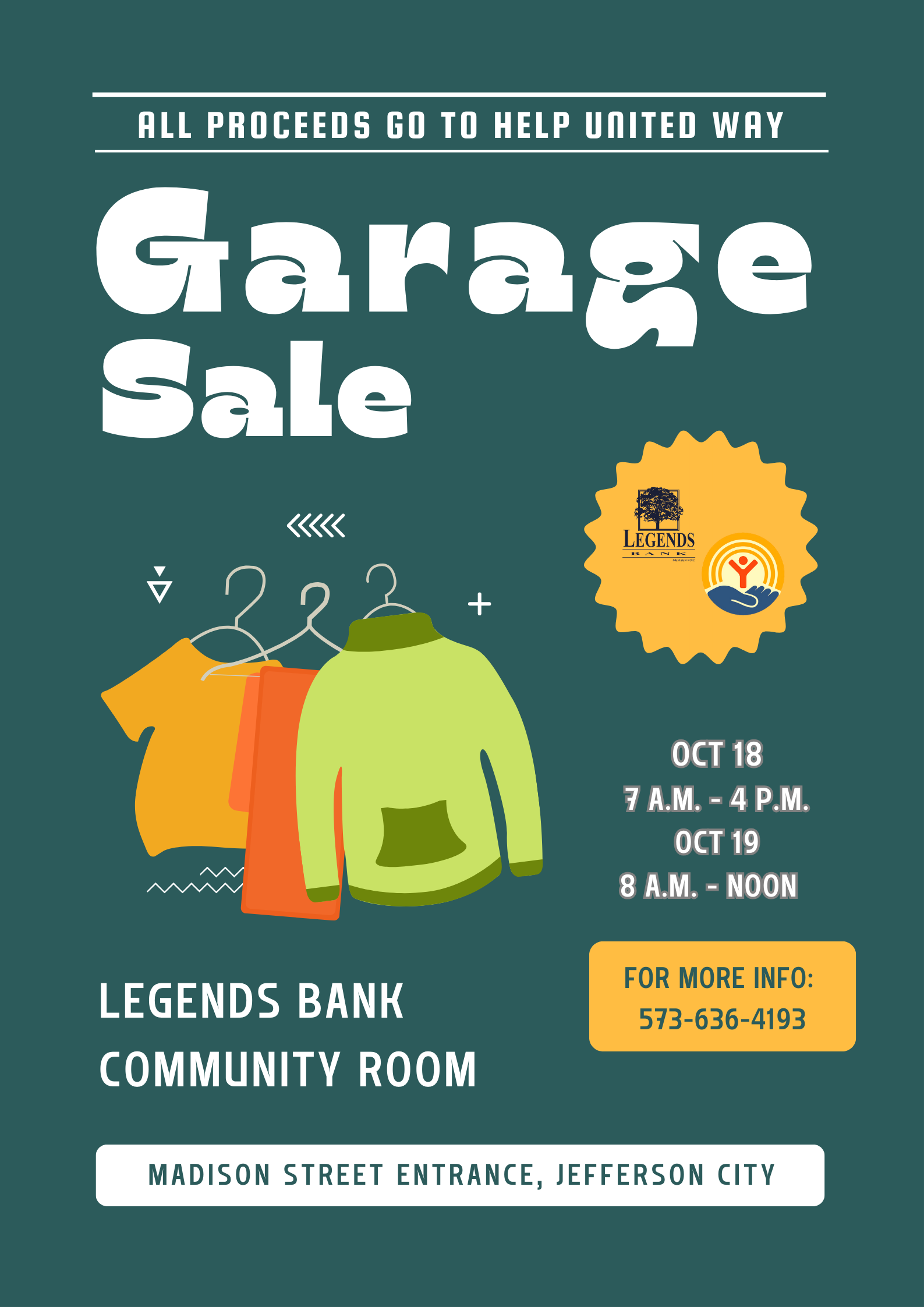 Legends Bank Garage Sale